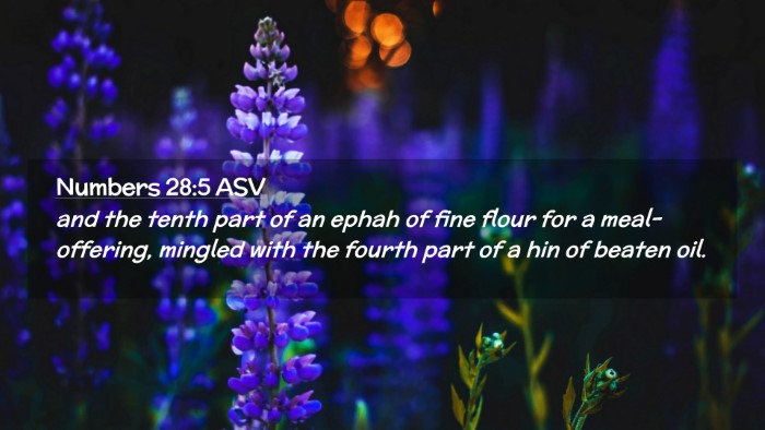 Picture 02 - Numbers 28:5 ASV Desktop Wallpaper - and the tenth part of an ephah of fine flour for - Desktop Bible Verse Wallpaper
