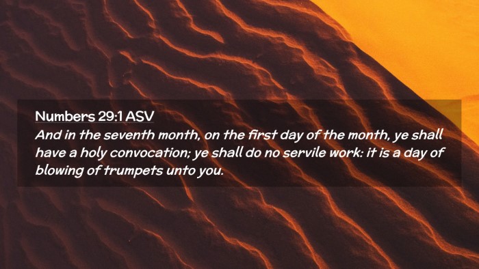Picture 02 - Numbers 29:1 ASV Desktop Wallpaper - And in the seventh month, on the first day of the - Desktop Bible Verse Wallpaper