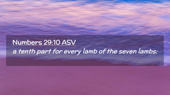 Picture 02 - Numbers 29:10 ASV Desktop Wallpaper - a tenth part for every lamb of the seven - Desktop Bible Verse Wallpaper