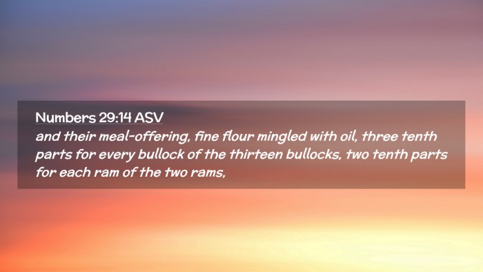 Picture 02 - Numbers 29:14 ASV Desktop Wallpaper - and their meal-offering, fine flour mingled with - Desktop Bible Verse Wallpaper