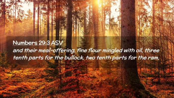 Picture 02 - Numbers 29:3 ASV Desktop Wallpaper - and their meal-offering, fine flour mingled with - Desktop Bible Verse Wallpaper