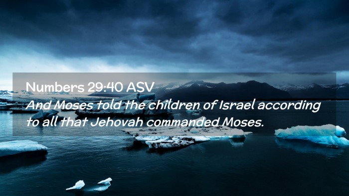 Picture 02 - Numbers 29:40 ASV Desktop Wallpaper - And Moses told the children of Israel according - Desktop Bible Verse Wallpaper