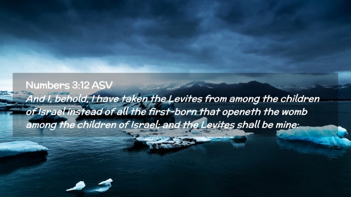 Picture 02 - Numbers 3:12 ASV Desktop Wallpaper - And I, behold, I have taken the Levites from - Desktop Bible Verse Wallpaper
