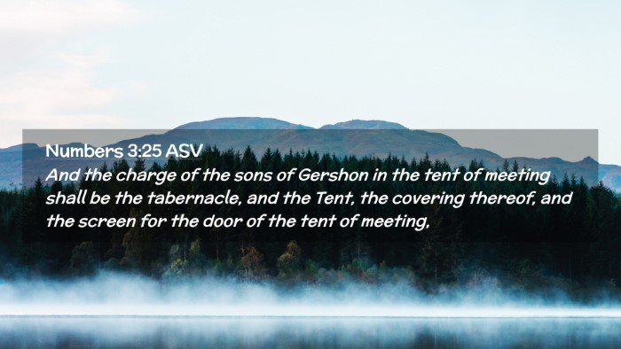 Picture 02 - Numbers 3:25 ASV Desktop Wallpaper - And the charge of the sons of Gershon in the tent - Desktop Bible Verse Wallpaper