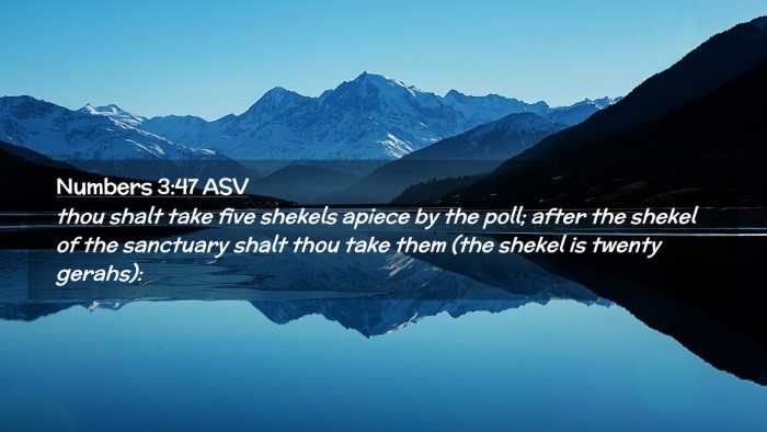 Picture 02 - Numbers 3:47 ASV Desktop Wallpaper - thou shalt take five shekels apiece by the poll; - Desktop Bible Verse Wallpaper