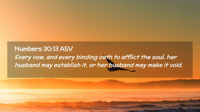 Picture 02 - Numbers 30:13 ASV Desktop Wallpaper - Every vow, and every binding oath to afflict the - Desktop Bible Verse Wallpaper