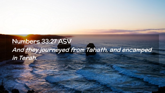 Picture 02 - Numbers 33:27 ASV Desktop Wallpaper - And they journeyed from Tahath, and encamped in - Desktop Bible Verse Wallpaper