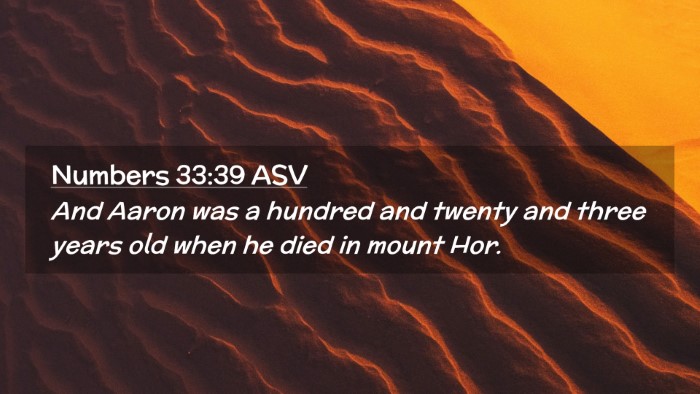 Picture 02 - Numbers 33:39 ASV Desktop Wallpaper - And Aaron was a hundred and twenty and three - Desktop Bible Verse Wallpaper