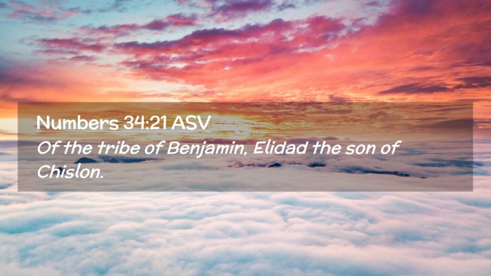Picture 02 - Numbers 34:21 ASV Desktop Wallpaper - Of the tribe of Benjamin, Elidad the son of - Desktop Bible Verse Wallpaper