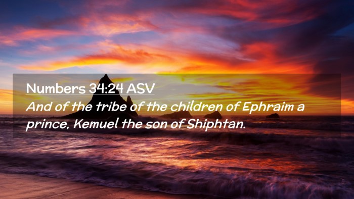 Picture 02 - Numbers 34:24 ASV Desktop Wallpaper - And of the tribe of the children of Ephraim a - Desktop Bible Verse Wallpaper