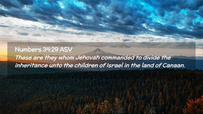 Picture 02 - Numbers 34:29 ASV Desktop Wallpaper - These are they whom Jehovah commanded to divide - Desktop Bible Verse Wallpaper