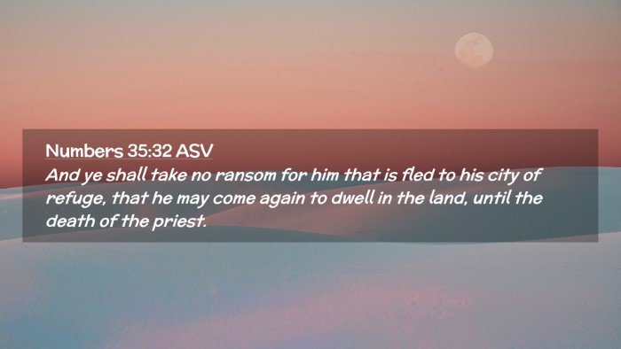 Picture 02 - Numbers 35:32 ASV Desktop Wallpaper - And ye shall take no ransom for him that is fled - Desktop Bible Verse Wallpaper