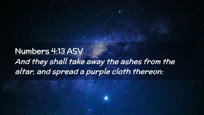 Picture 02 - Numbers 4:13 ASV Desktop Wallpaper - And they shall take away the ashes from the - Desktop Bible Verse Wallpaper