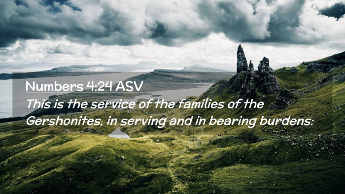 Picture 02 - Numbers 4:24 ASV Desktop Wallpaper - This is the service of the families of the - Desktop Bible Verse Wallpaper