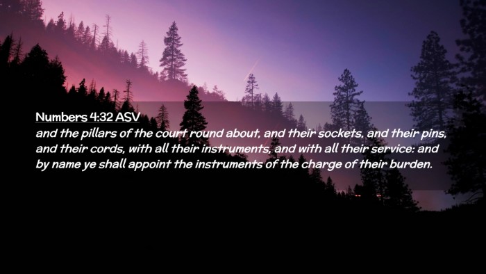 Picture 02 - Numbers 4:32 ASV Desktop Wallpaper - and the pillars of the court round about, and - Desktop Bible Verse Wallpaper
