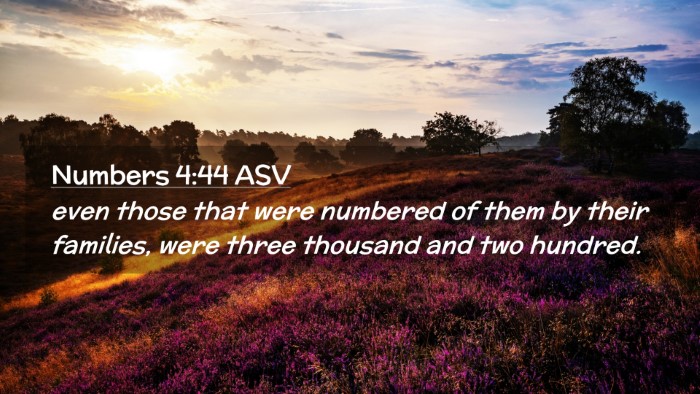Picture 02 - Numbers 4:44 ASV Desktop Wallpaper - even those that were numbered of them by their - Desktop Bible Verse Wallpaper