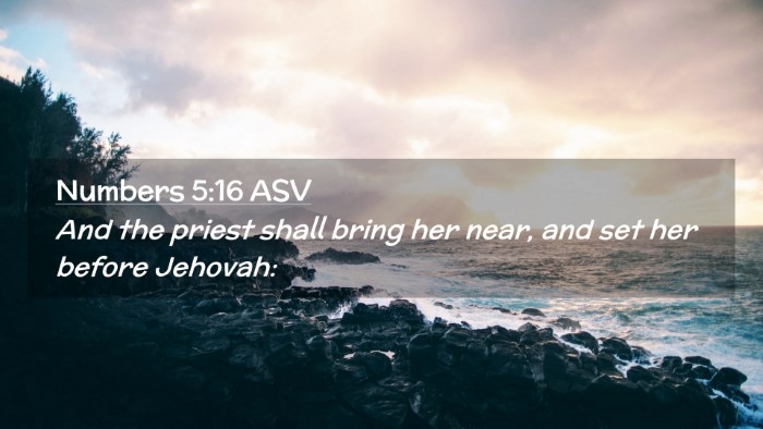 Picture 02 - Numbers 5:16 ASV Desktop Wallpaper - And the priest shall bring her near, and set her - Desktop Bible Verse Wallpaper