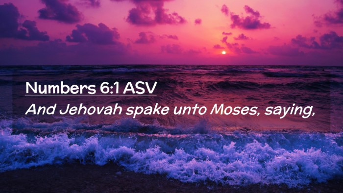Picture 02 - Numbers 6:1 ASV Desktop Wallpaper - And Jehovah spake unto Moses, - Desktop Bible Verse Wallpaper