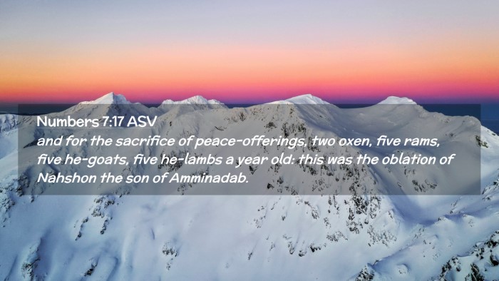 Picture 02 - Numbers 7:17 ASV Desktop Wallpaper - and for the sacrifice of peace-offerings, two - Desktop Bible Verse Wallpaper
