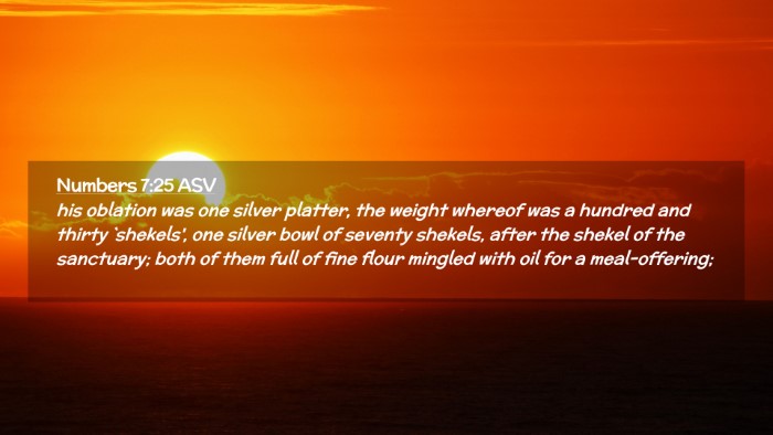 Picture 02 - Numbers 7:25 ASV Desktop Wallpaper - his oblation was one silver platter, the weight - Desktop Bible Verse Wallpaper