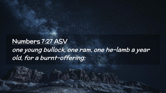 Picture 02 - Numbers 7:27 ASV Desktop Wallpaper - one young bullock, one ram, one he-lamb a year - Desktop Bible Verse Wallpaper