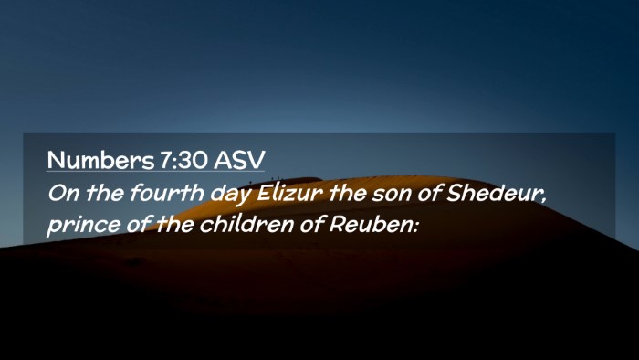 Picture 02 - Numbers 7:30 ASV Desktop Wallpaper - On the fourth day Elizur the son of Shedeur, - Desktop Bible Verse Wallpaper