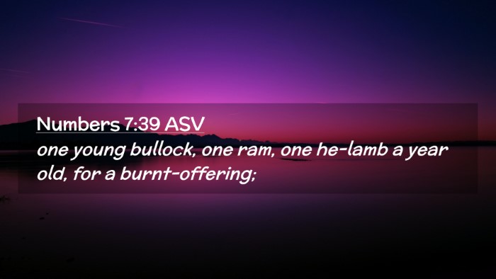 Picture 02 - Numbers 7:39 ASV Desktop Wallpaper - one young bullock, one ram, one he-lamb a year - Desktop Bible Verse Wallpaper