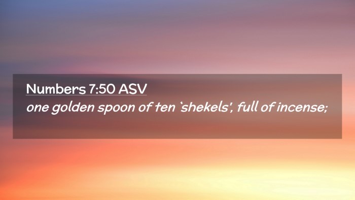 Picture 02 - Numbers 7:50 ASV Desktop Wallpaper - one golden spoon of ten `shekels', full of - Desktop Bible Verse Wallpaper