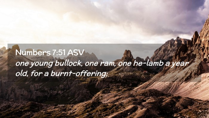 Picture 02 - Numbers 7:51 ASV Desktop Wallpaper - one young bullock, one ram, one he-lamb a year - Desktop Bible Verse Wallpaper
