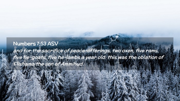 Picture 02 - Numbers 7:53 ASV Desktop Wallpaper - and for the sacrifice of peace-offerings, two - Desktop Bible Verse Wallpaper