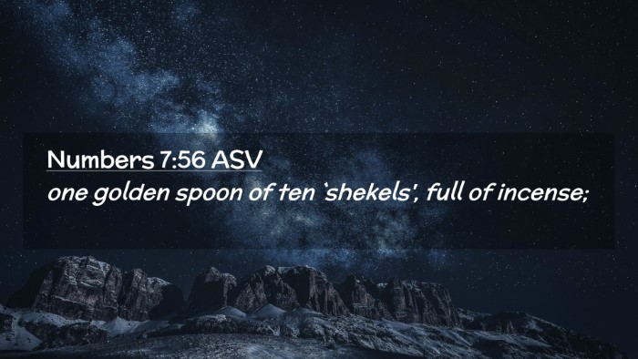 Picture 02 - Numbers 7:56 ASV Desktop Wallpaper - one golden spoon of ten `shekels', full of - Desktop Bible Verse Wallpaper