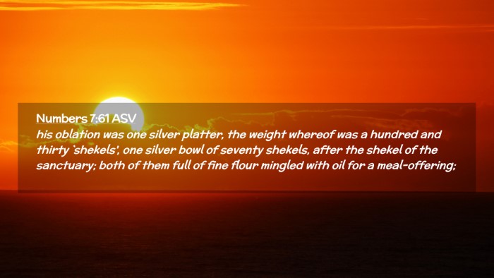 Picture 02 - Numbers 7:61 ASV Desktop Wallpaper - his oblation was one silver platter, the weight - Desktop Bible Verse Wallpaper