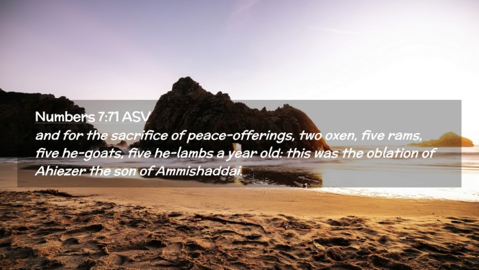 Picture 02 - Numbers 7:71 ASV Desktop Wallpaper - and for the sacrifice of peace-offerings, two - Desktop Bible Verse Wallpaper
