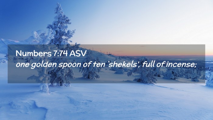 Picture 02 - Numbers 7:74 ASV Desktop Wallpaper - one golden spoon of ten `shekels', full of - Desktop Bible Verse Wallpaper