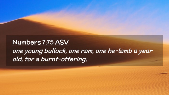 Picture 02 - Numbers 7:75 ASV Desktop Wallpaper - one young bullock, one ram, one he-lamb a year - Desktop Bible Verse Wallpaper