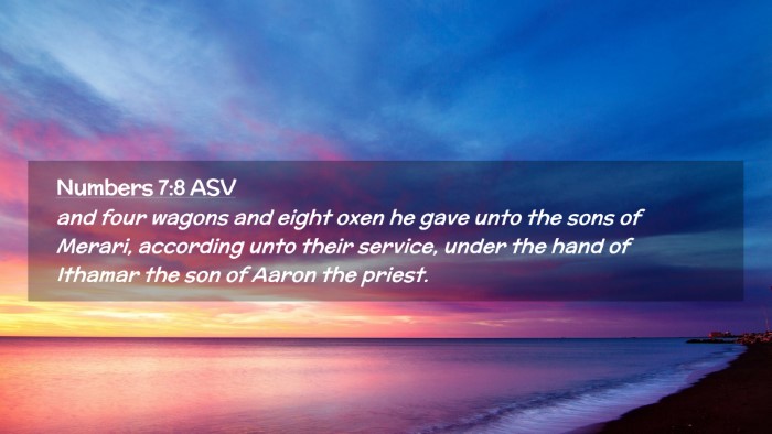 Picture 02 - Numbers 7:8 ASV Desktop Wallpaper - and four wagons and eight oxen he gave unto the - Desktop Bible Verse Wallpaper