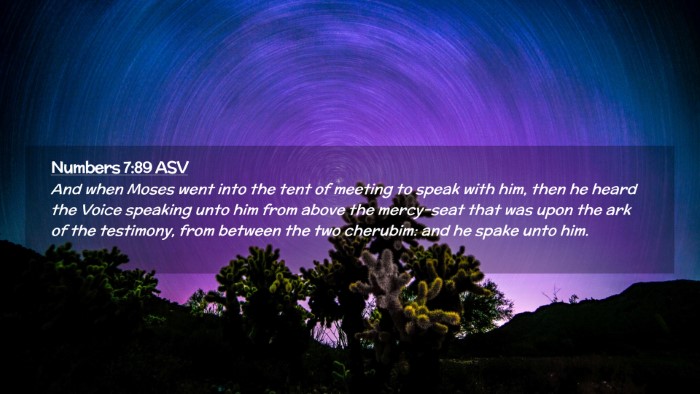 Picture 02 - Numbers 7:89 ASV Desktop Wallpaper - And when Moses went into the tent of meeting to - Desktop Bible Verse Wallpaper