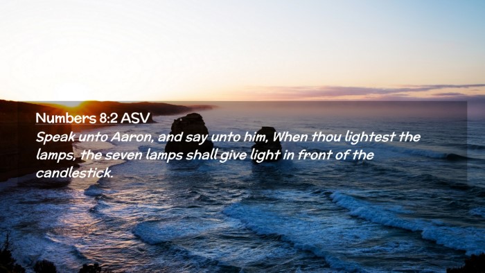 Picture 02 - Numbers 8:2 ASV Desktop Wallpaper - Speak unto Aaron, and say unto him, When thou - Desktop Bible Verse Wallpaper
