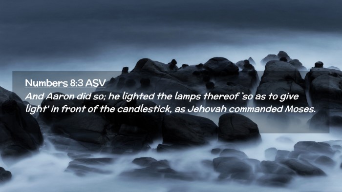 Picture 02 - Numbers 8:3 ASV Desktop Wallpaper - And Aaron did so; he lighted the lamps thereof - Desktop Bible Verse Wallpaper