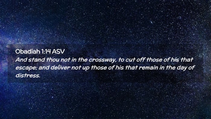 Picture 02 - Obadiah 1:14 ASV Desktop Wallpaper - And stand thou not in the crossway, to cut off - Desktop Bible Verse Wallpaper