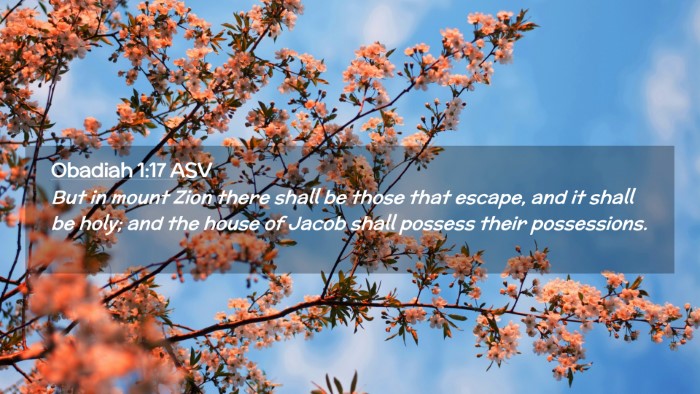 Picture 02 - Obadiah 1:17 ASV Desktop Wallpaper - But in mount Zion there shall be those that - Desktop Bible Verse Wallpaper