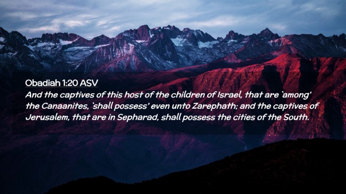 Picture 02 - Obadiah 1:20 ASV Desktop Wallpaper - And the captives of this host of the children of - Desktop Bible Verse Wallpaper