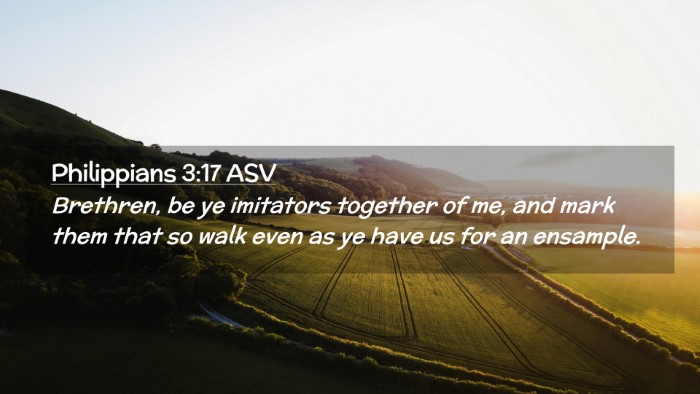 Picture 02 - Philippians 3:17 ASV Desktop Wallpaper - Brethren, be ye imitators together of me, and - Desktop Bible Verse Wallpaper