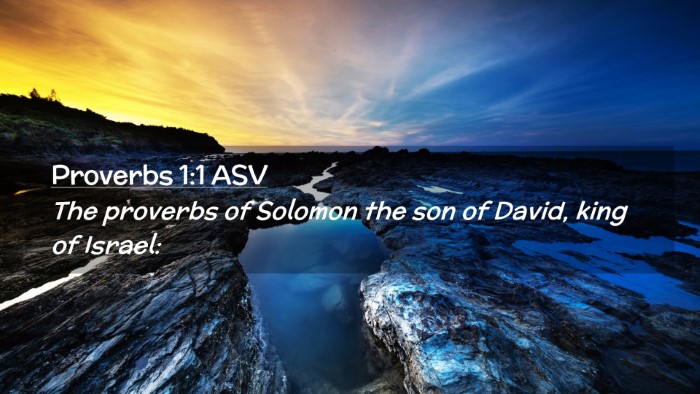 Picture 02 - Proverbs 1:1 ASV Desktop Wallpaper - The proverbs of Solomon the son of David, king of - Desktop Bible Verse Wallpaper