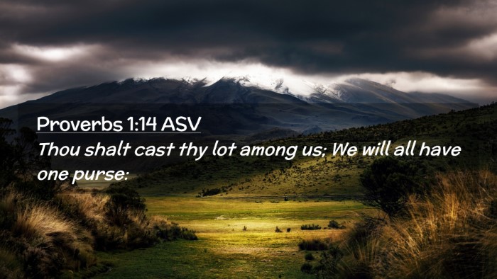 Picture 02 - Proverbs 1:14 ASV Desktop Wallpaper - Thou shalt cast thy lot among us; We will all - Desktop Bible Verse Wallpaper