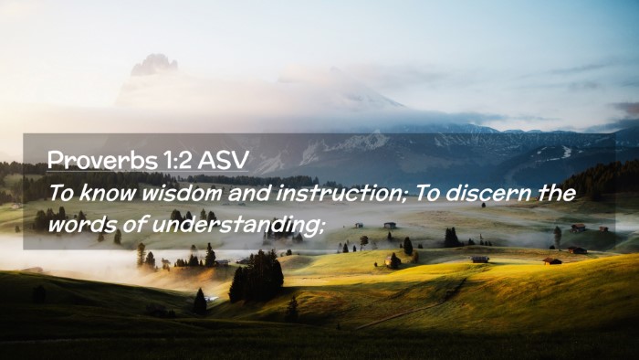 Picture 02 - Proverbs 1:2 ASV Desktop Wallpaper - To know wisdom and instruction; To discern the - Desktop Bible Verse Wallpaper
