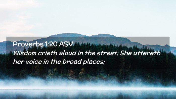 Picture 02 - Proverbs 1:20 ASV Desktop Wallpaper - Wisdom crieth aloud in the street; She uttereth - Desktop Bible Verse Wallpaper