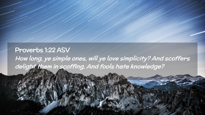 Picture 02 - Proverbs 1:22 ASV Desktop Wallpaper - How long, ye simple ones, will ye love - Desktop Bible Verse Wallpaper