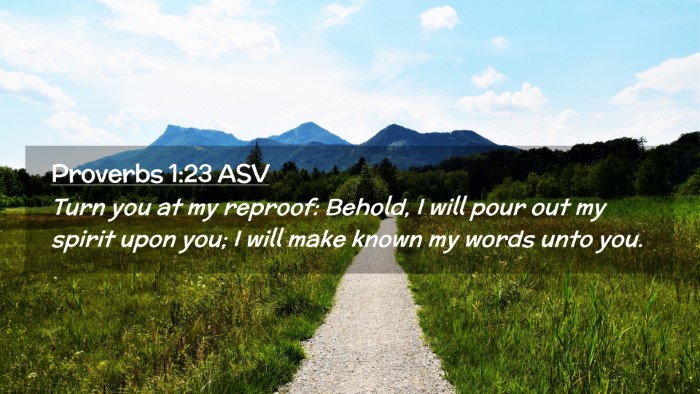 Picture 02 - Proverbs 1:23 ASV Desktop Wallpaper - Turn you at my reproof: Behold, I will pour out - Desktop Bible Verse Wallpaper