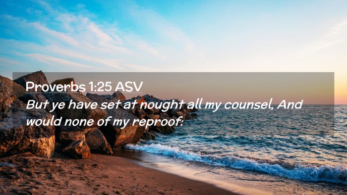 Picture 02 - Proverbs 1:25 ASV Desktop Wallpaper - But ye have set at nought all my counsel, And - Desktop Bible Verse Wallpaper